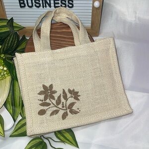 Jute Bag for Lunch Tiffin & Gifting, unisex Office Daily handbag Floral EASTER